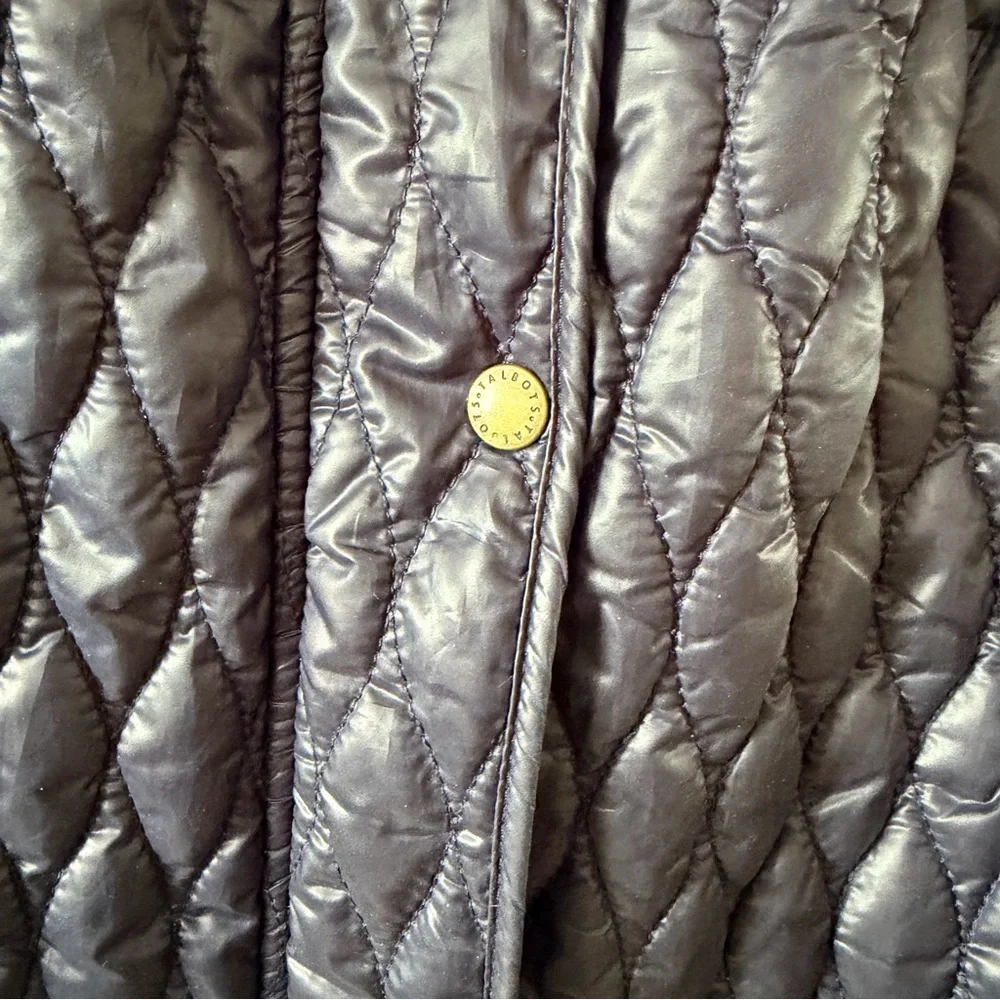 Talbots Diamond Quilted Vest Navy Blue‎